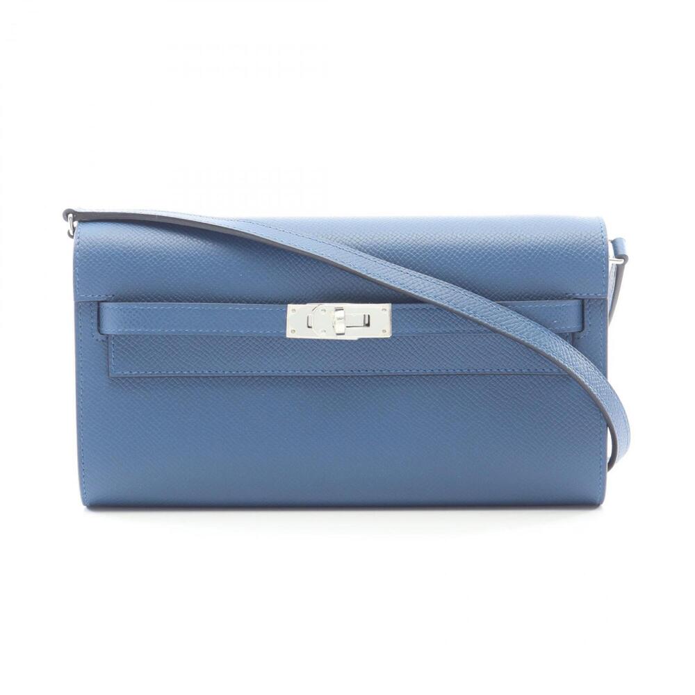 Hermes Kelly To Go Blue Tie Shoulder Bag/Handbag, Veau Epsom Leather, Women's...